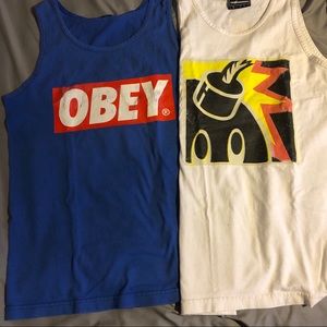 Obey and The Hundreds tank tops bundle (two)